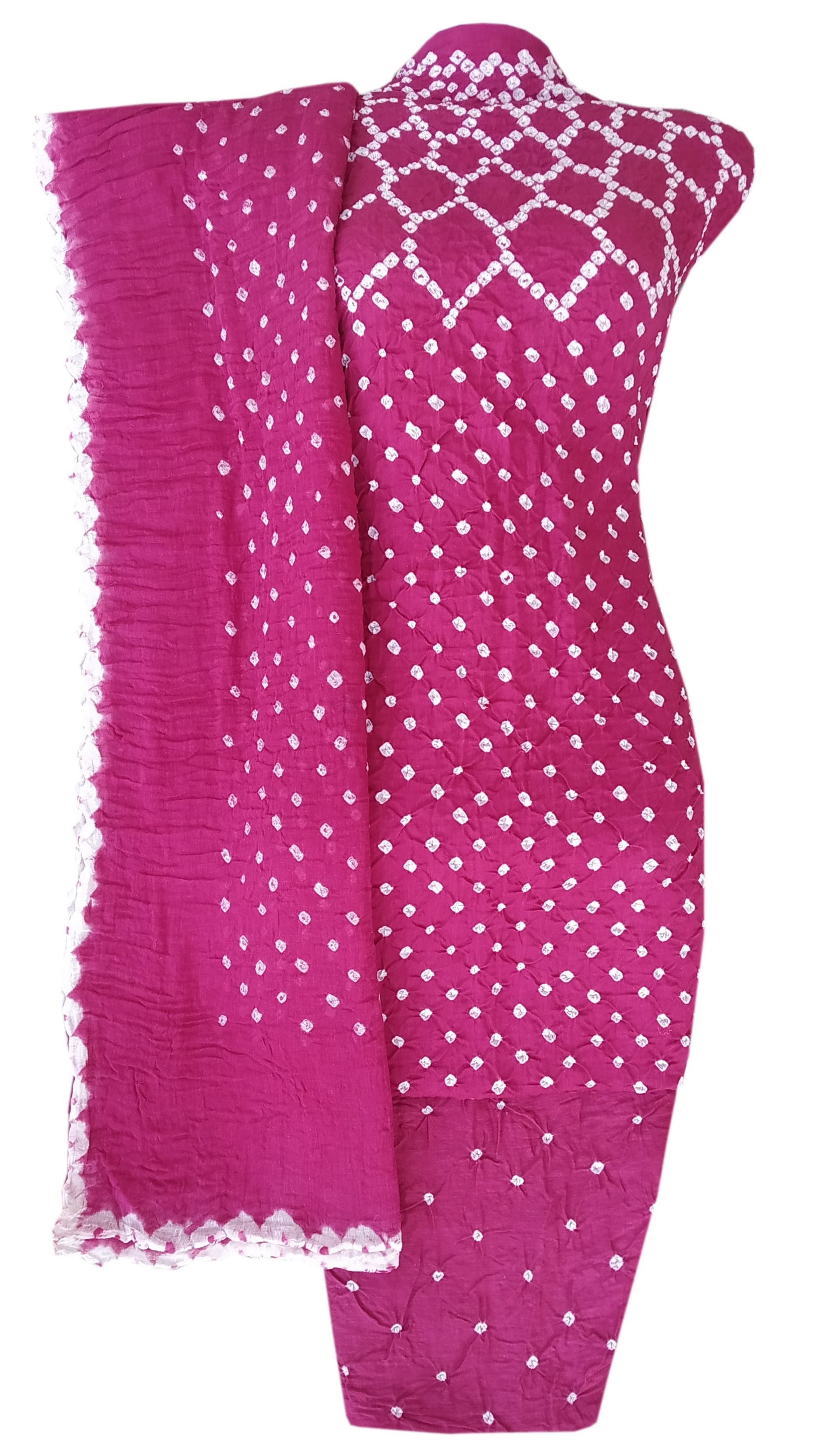 Dark Pink Bandhani Dress - AHVAN Handicrafts