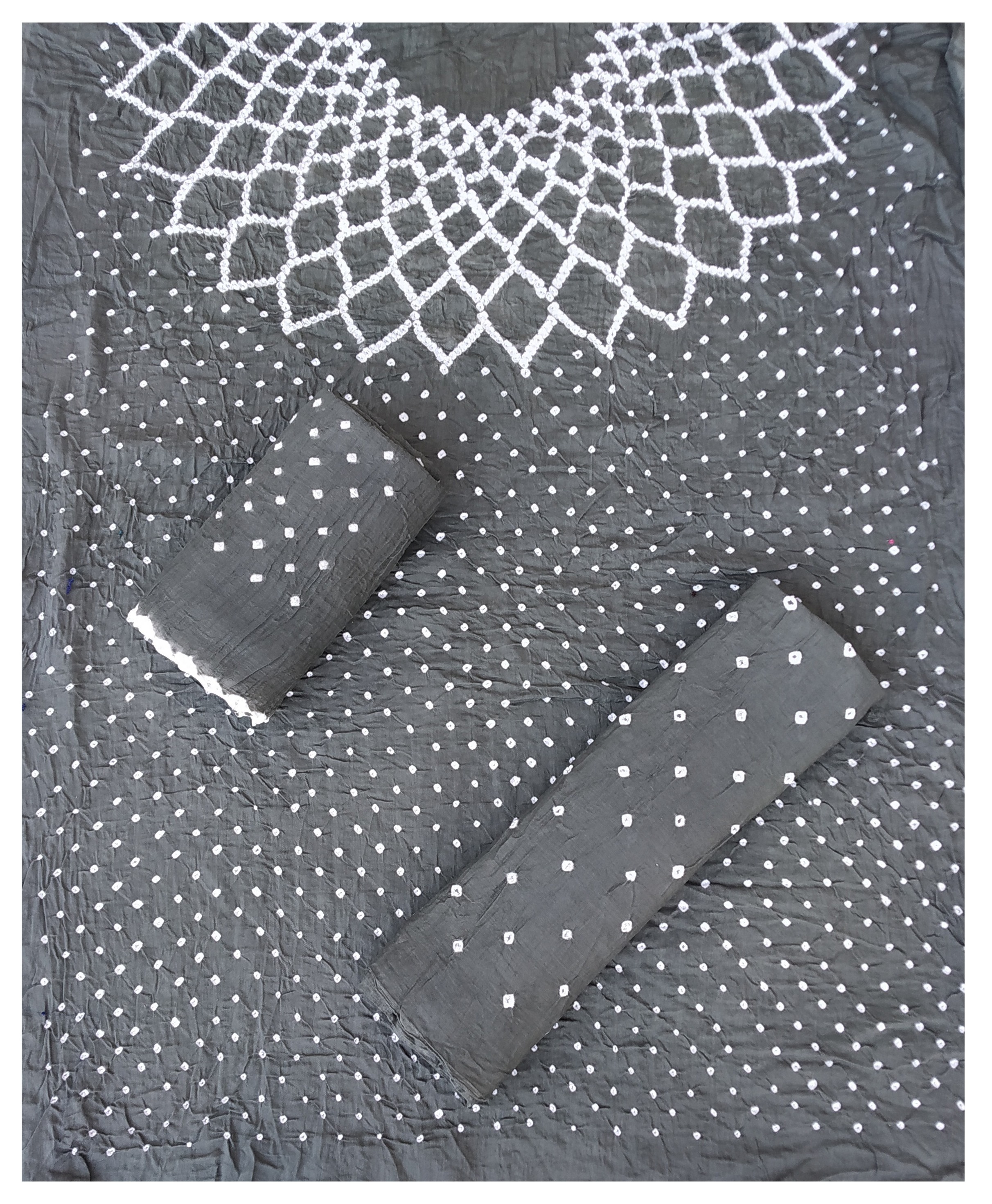 Dark Grey Bandhani Dress - AHVAN Handicrafts