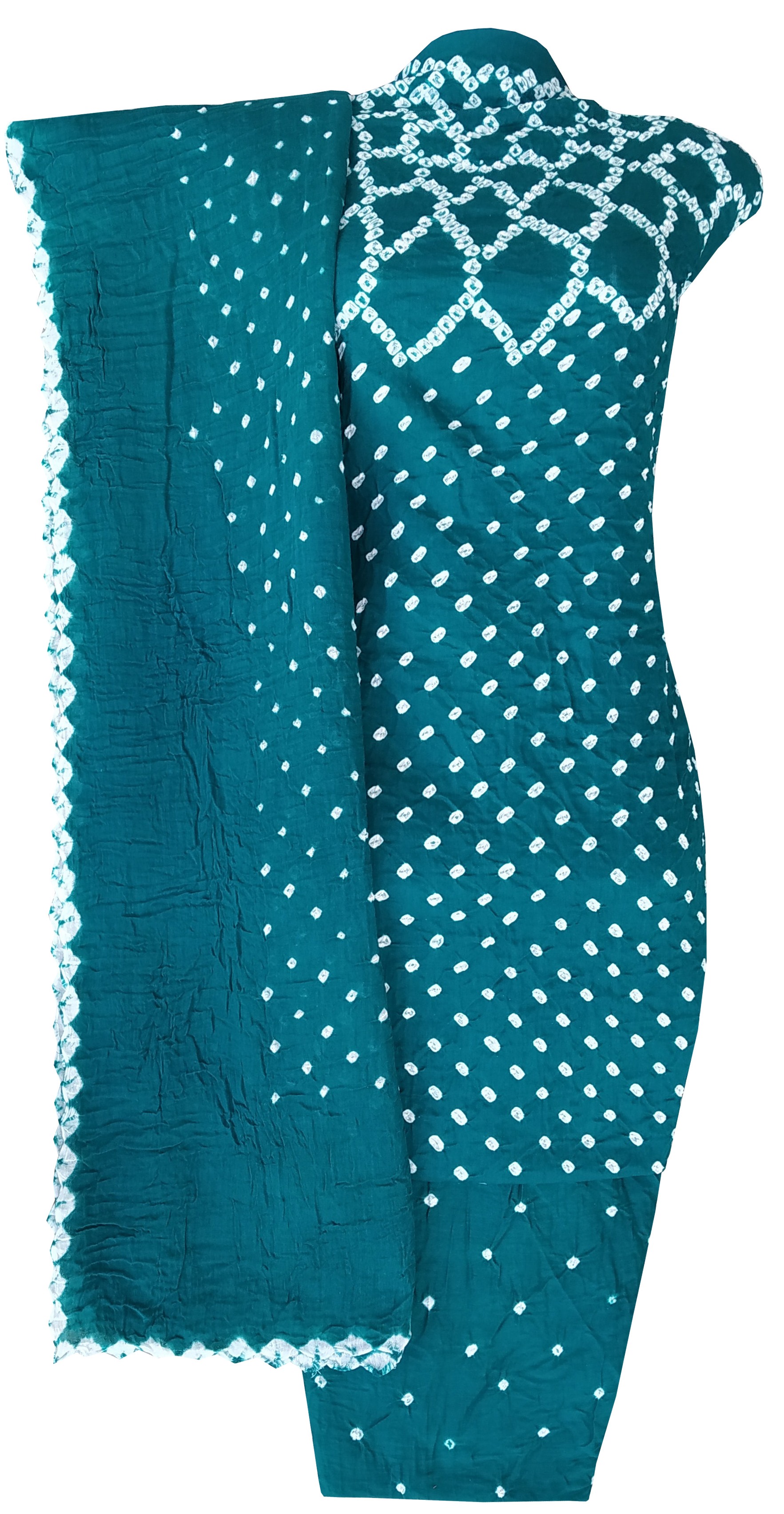 Sea Green Bandhani Dress - AHVAN Handicrafts