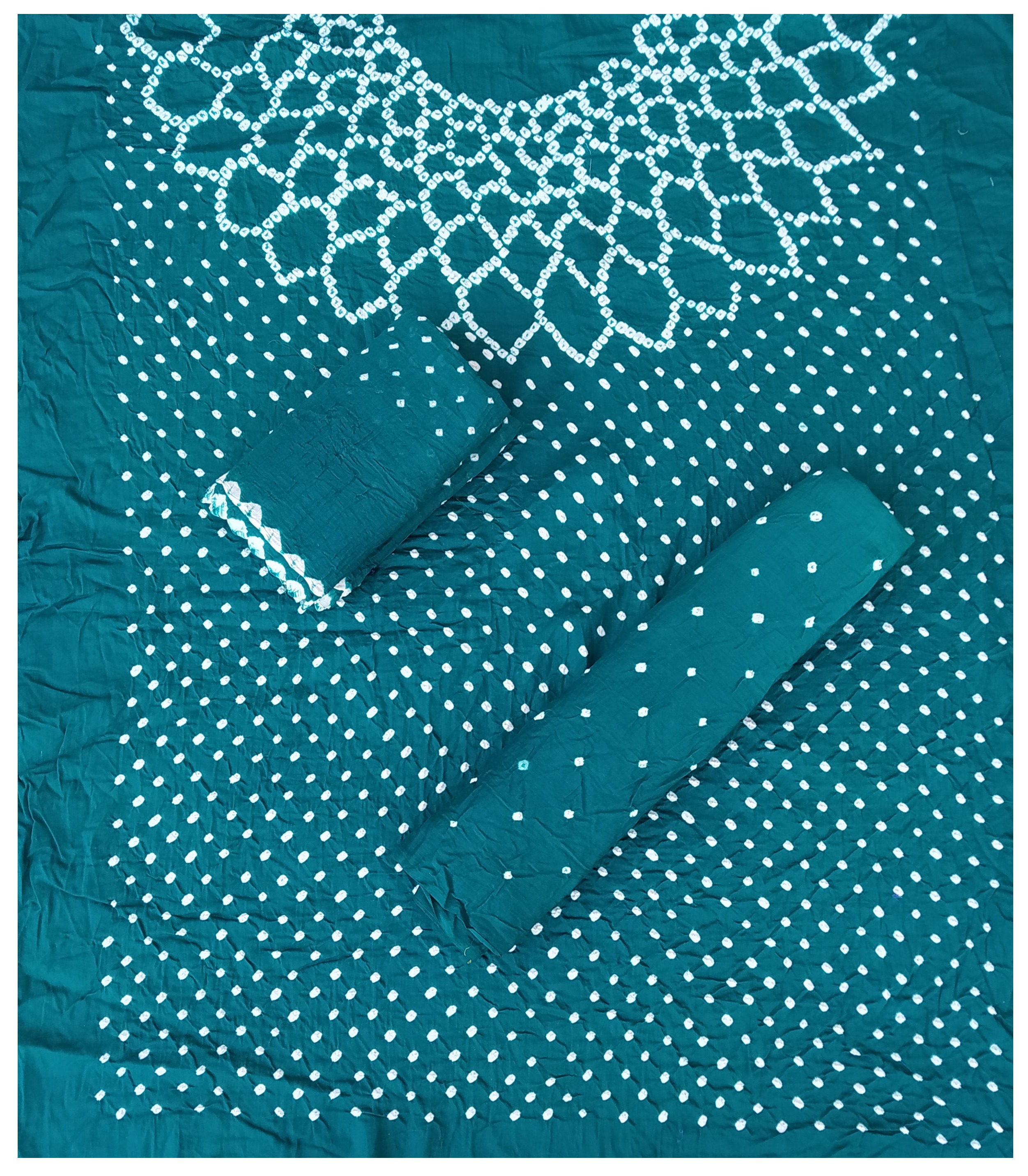Sea Green Bandhani Dress - AHVAN Handicrafts