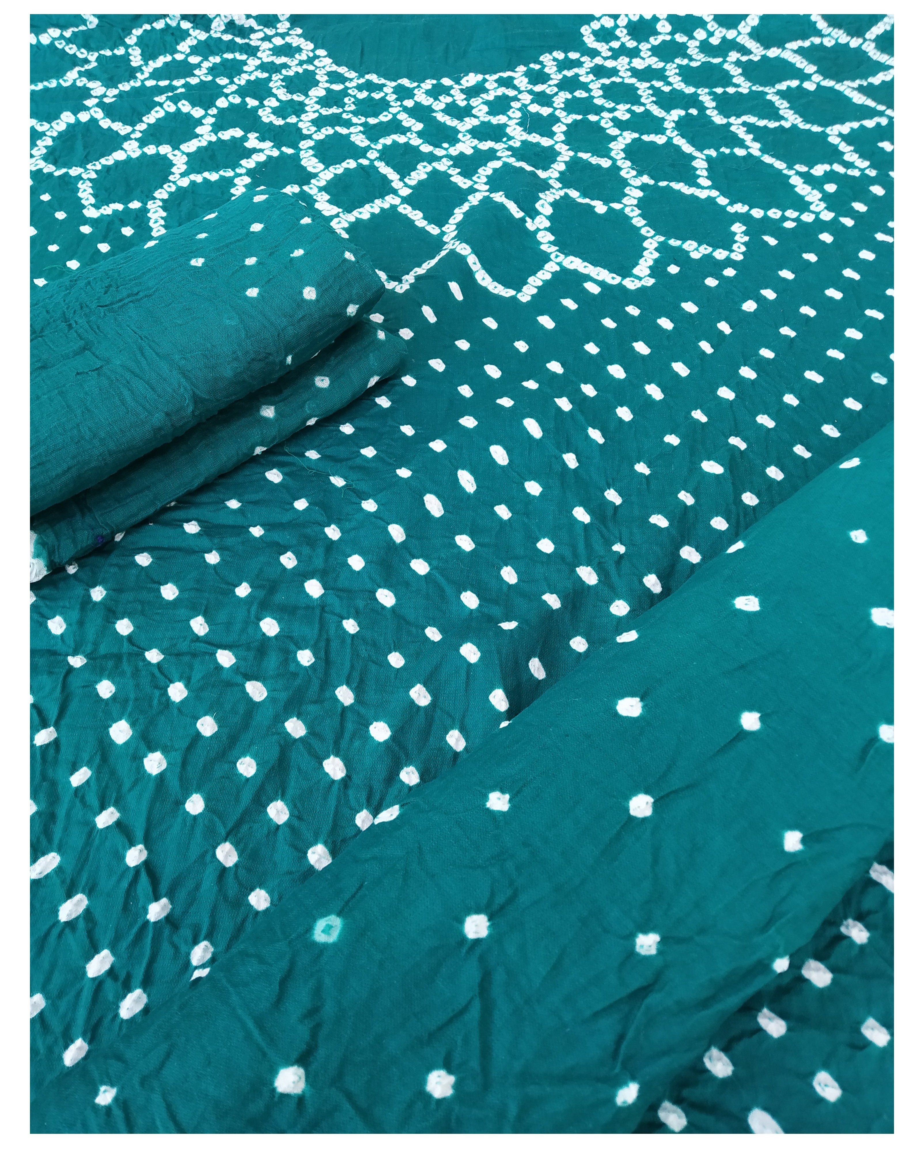 Sea Green Bandhani Dress - AHVAN Handicrafts