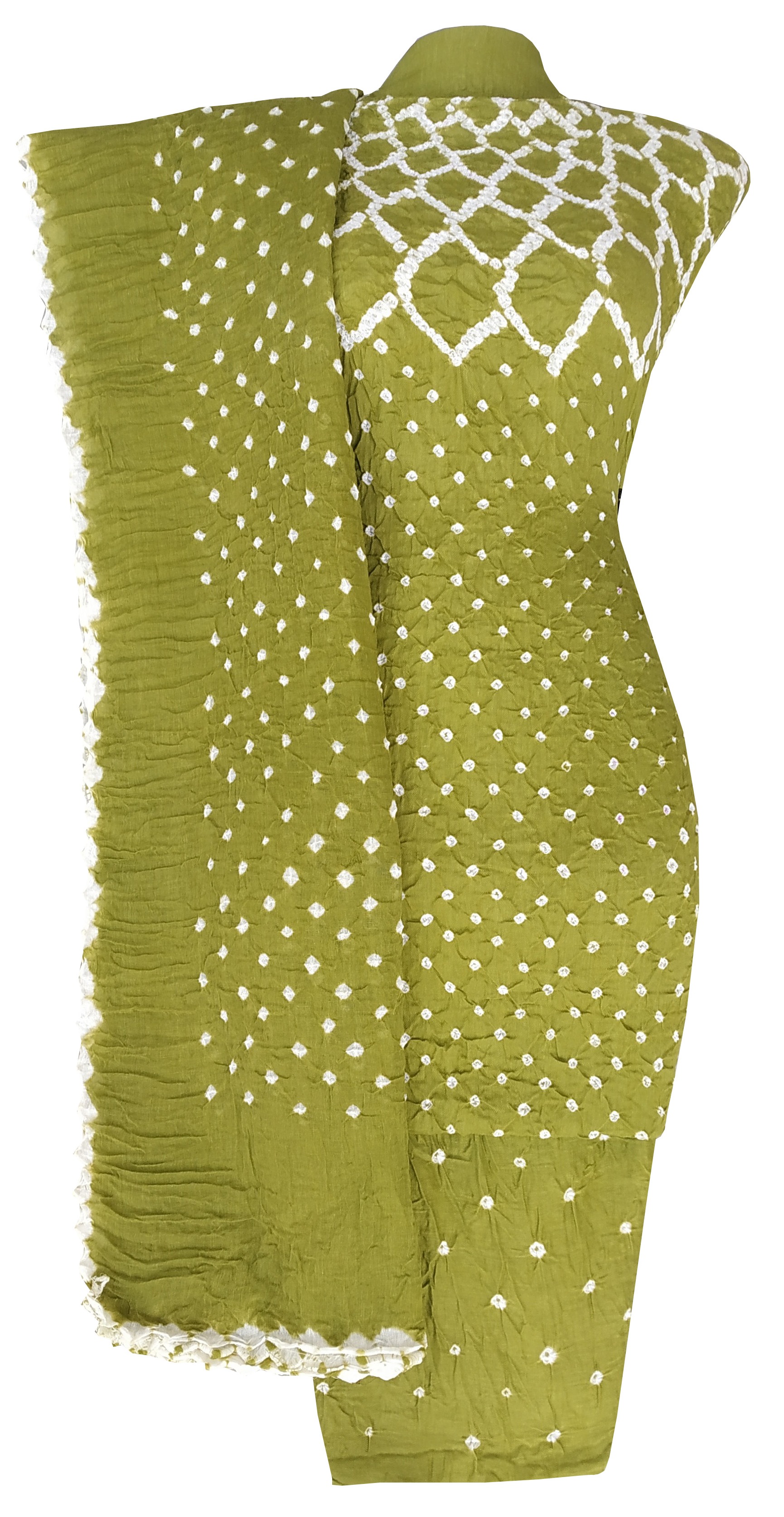 Parrot Green Bandhani Dress - AHVAN Handicrafts