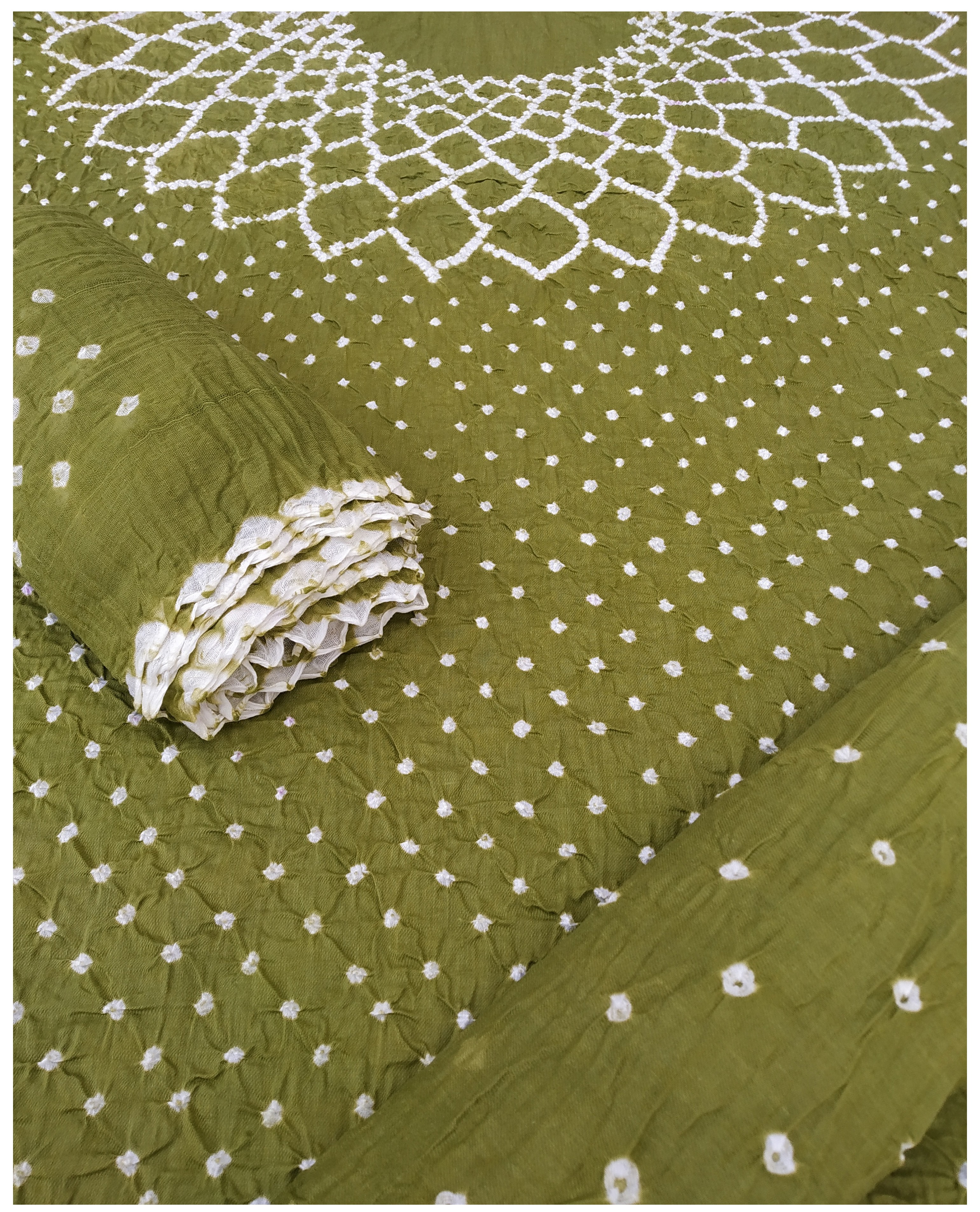 Parrot Green Bandhani Dress - AHVAN Handicrafts