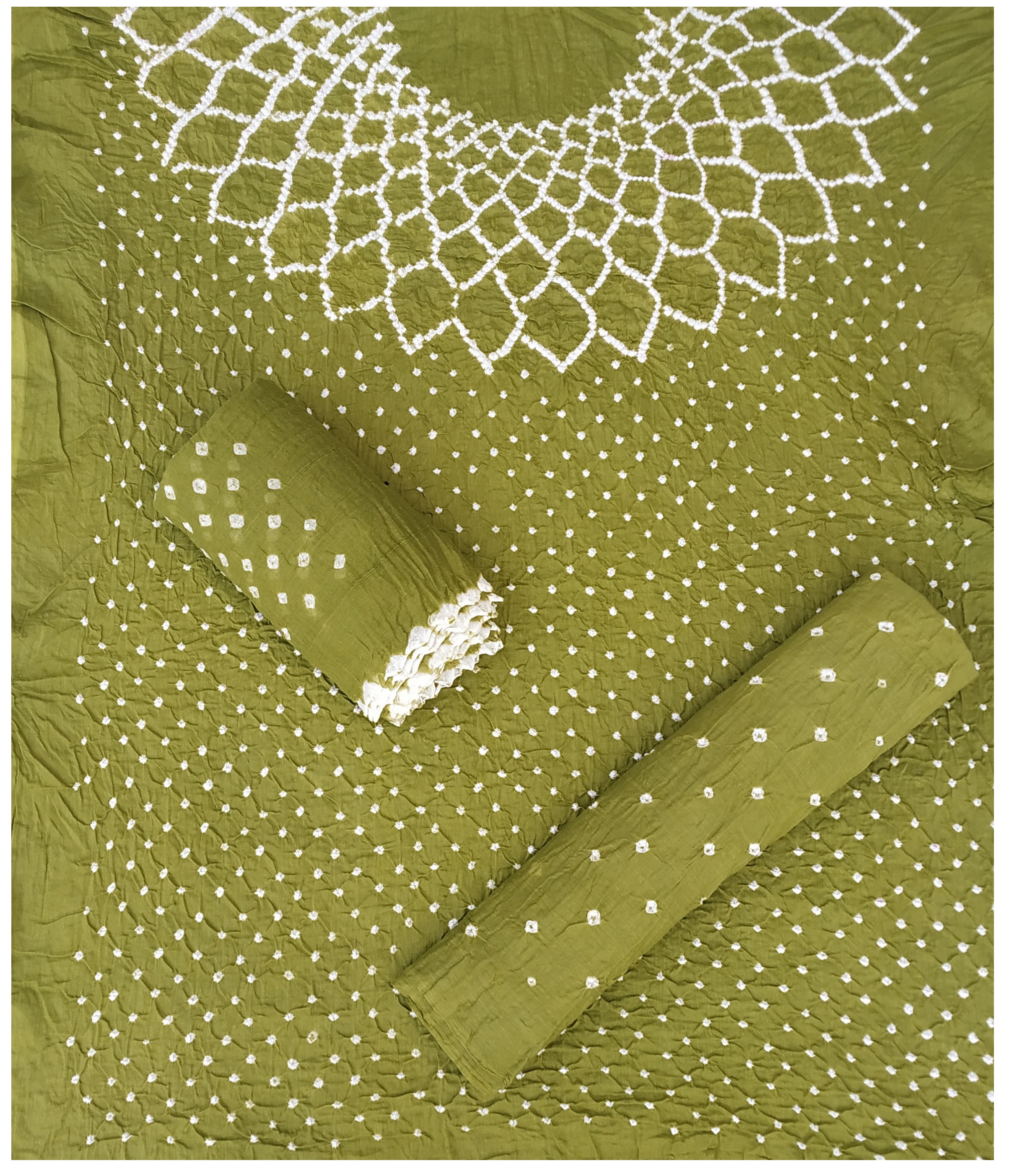 Parrot Green Bandhani Dress - AHVAN Handicrafts