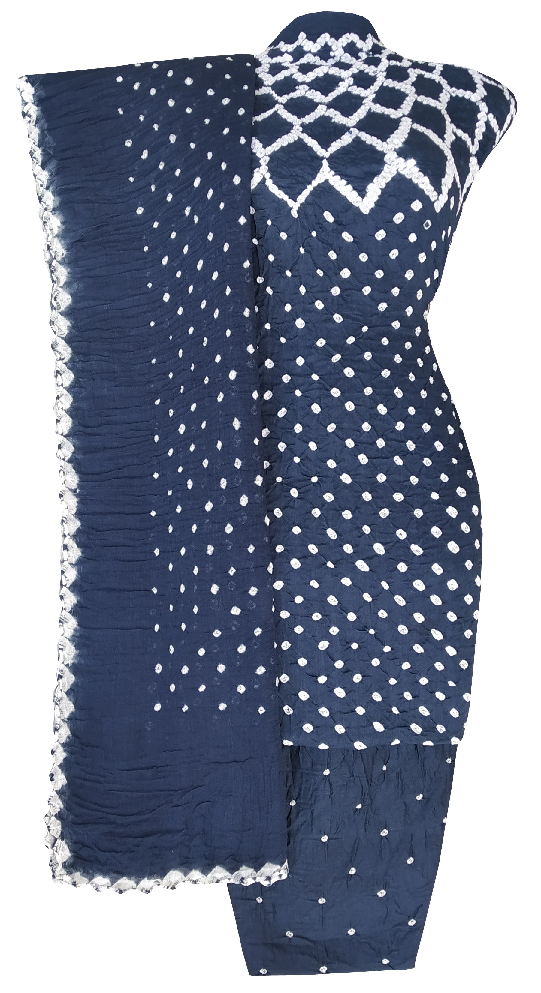 Denim Blue Bandhani Dress - AHVAN Handicrafts