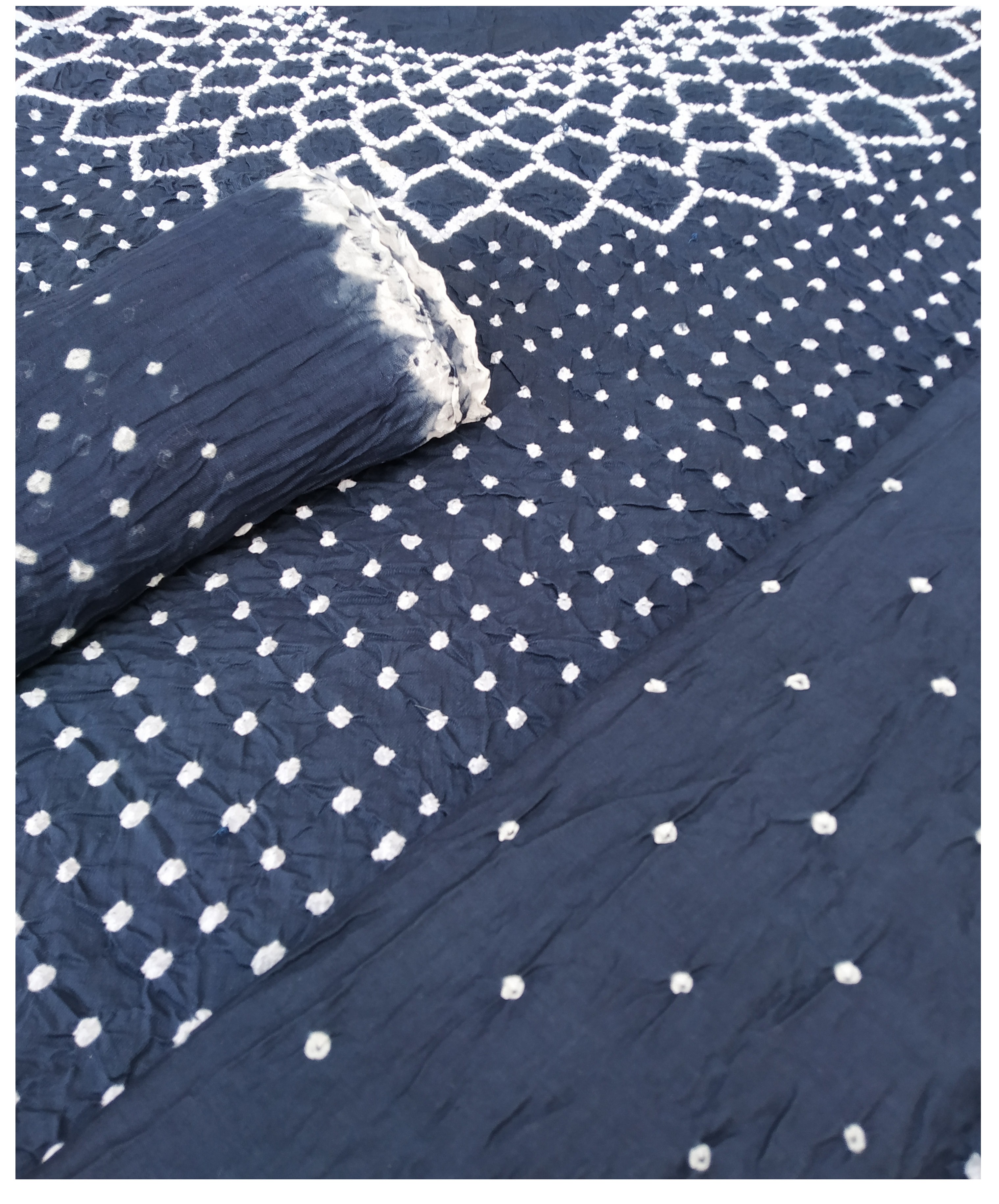 Denim Blue Bandhani Dress - AHVAN Handicrafts