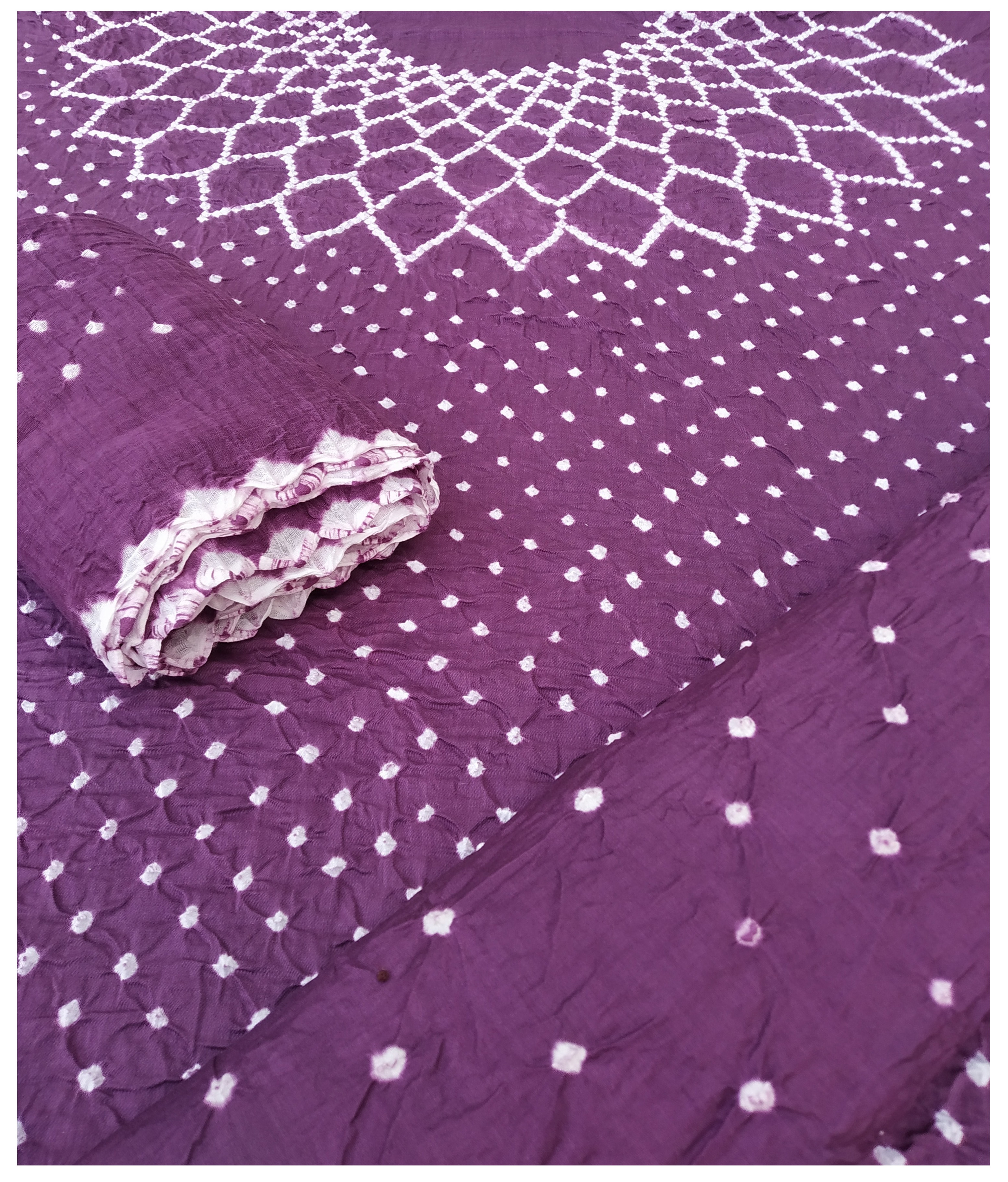 Dark Purple Bandhani Dress - AHVAN Handicrafts