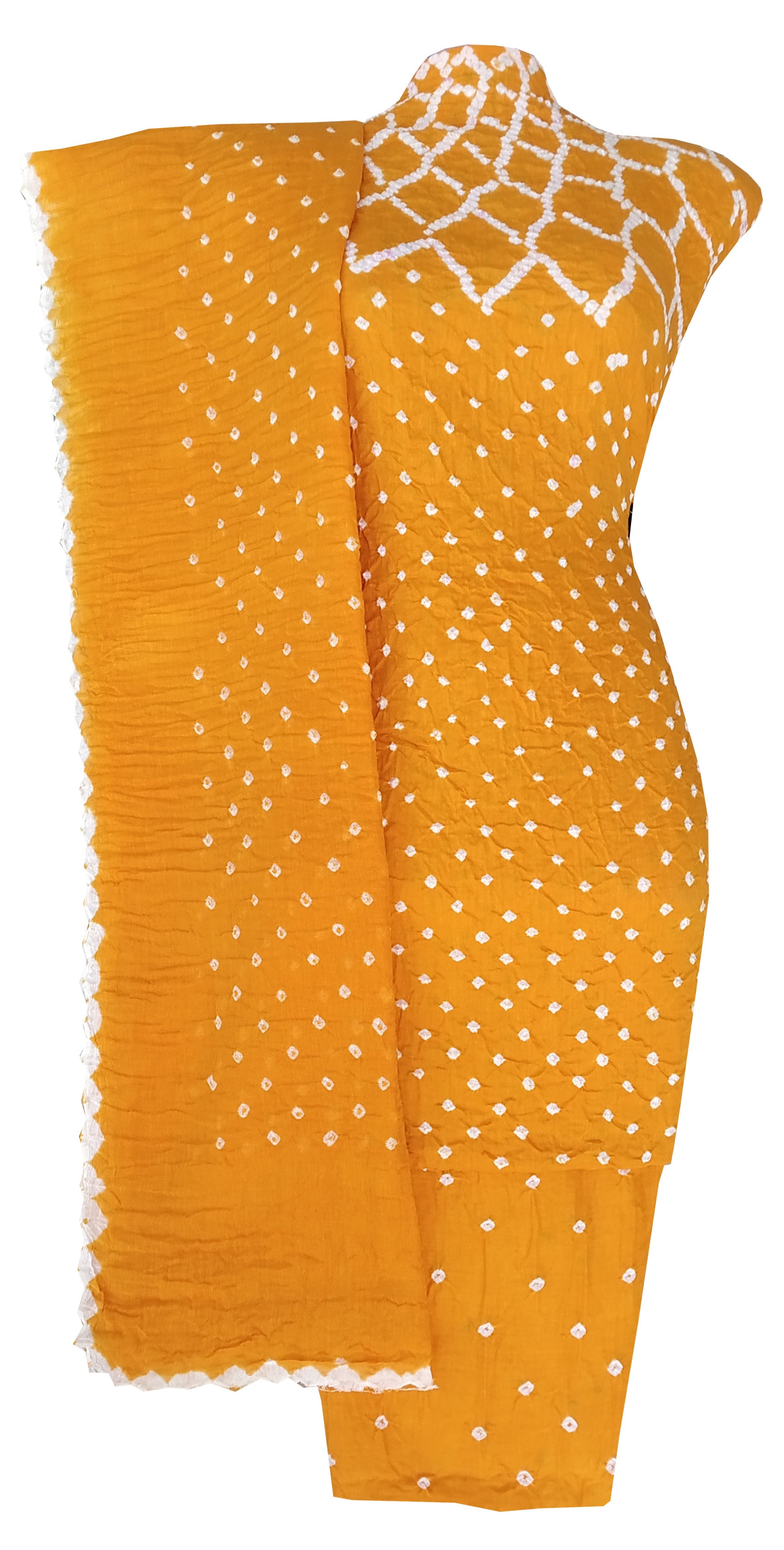 Golden Yellow Bandhani Dress - AHVAN Handicrafts