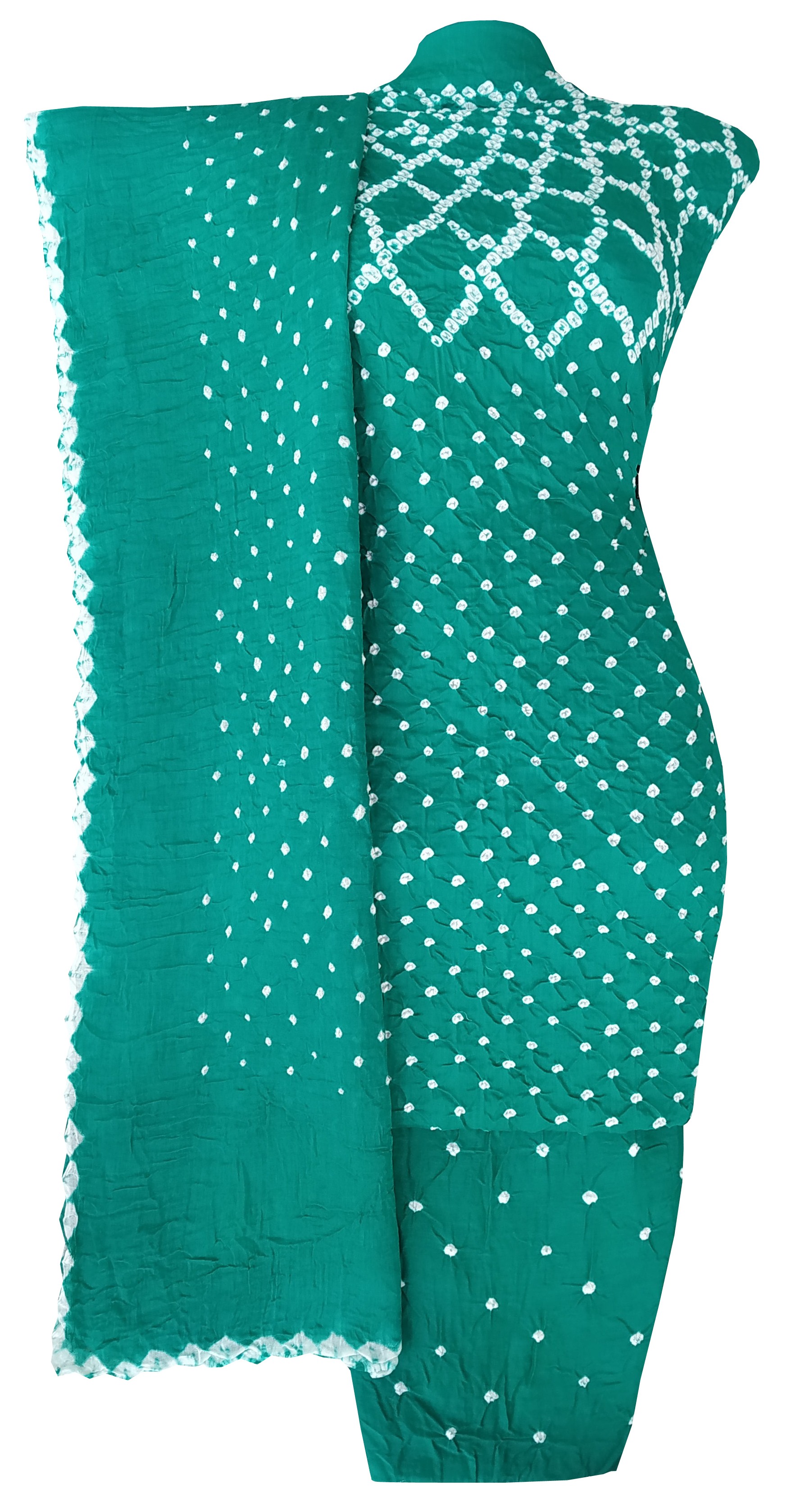 Light Green Bandhani Dress - AHVAN Handicrafts