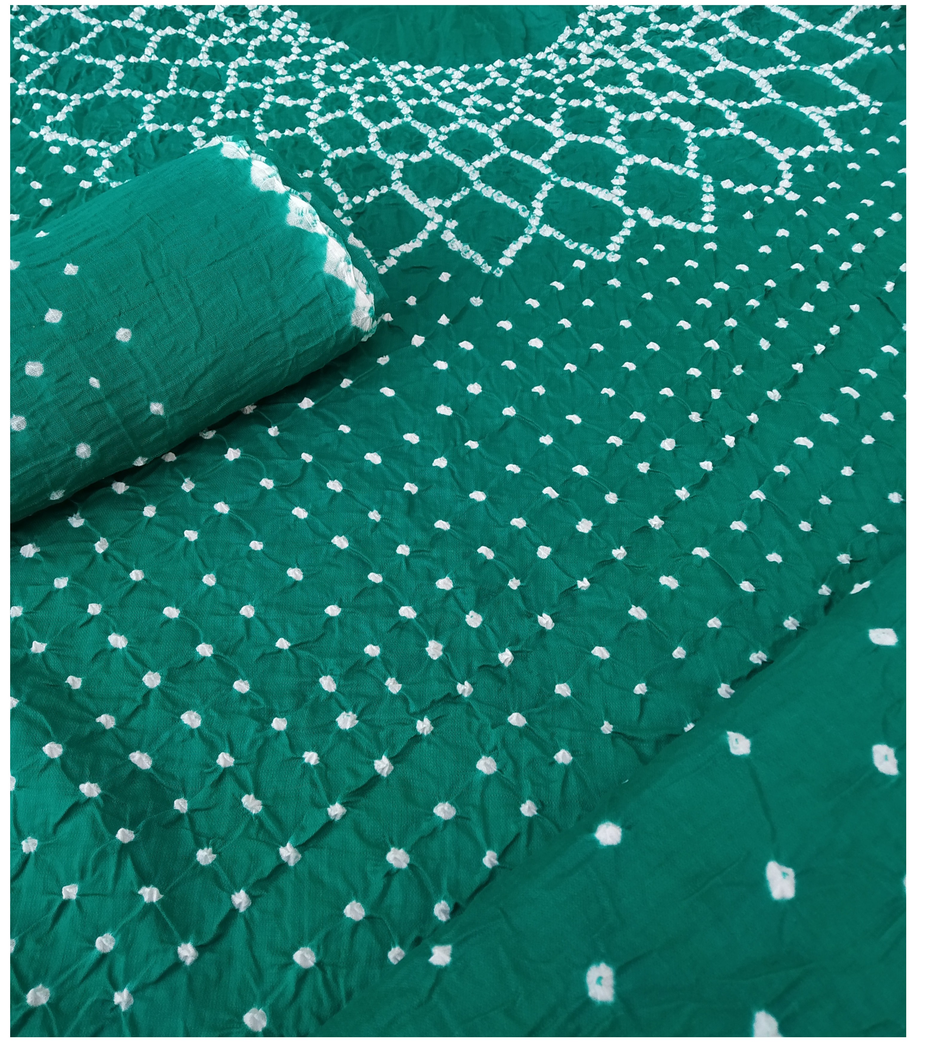 Light Green Bandhani Dress - AHVAN Handicrafts