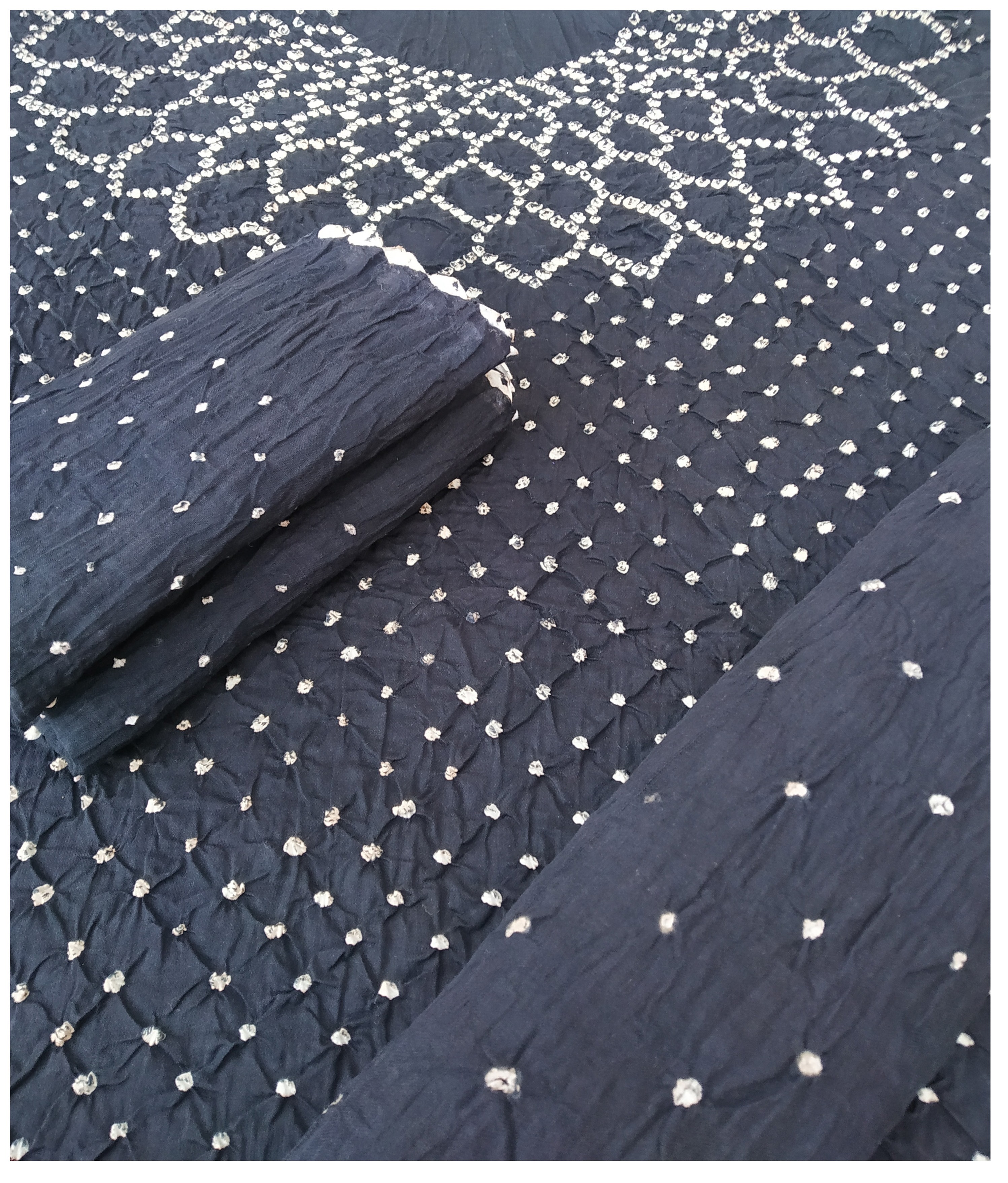 Dark Grey Bandhani Dress - AHVAN Handicrafts