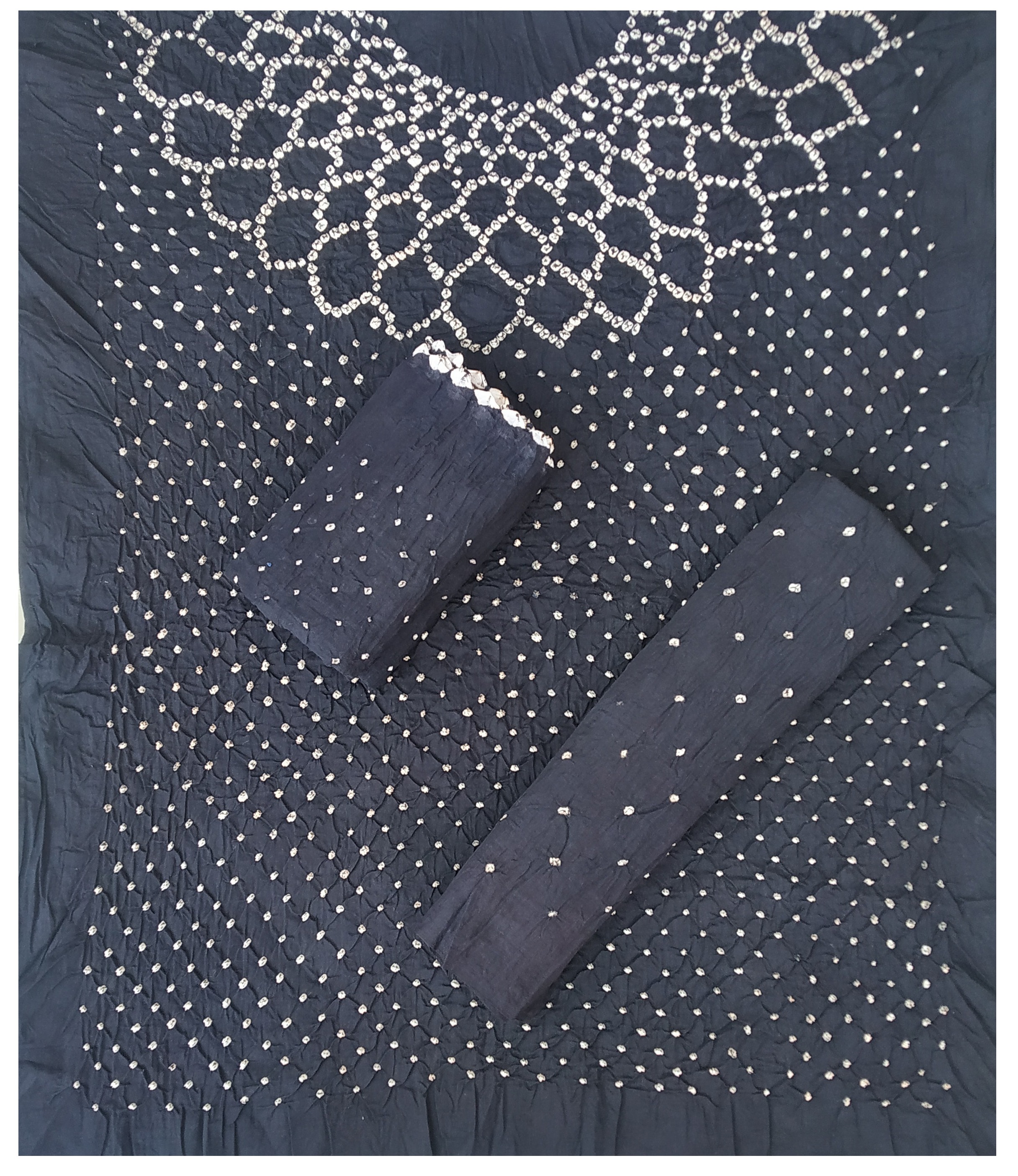 Dark Grey Bandhani Dress - AHVAN Handicrafts