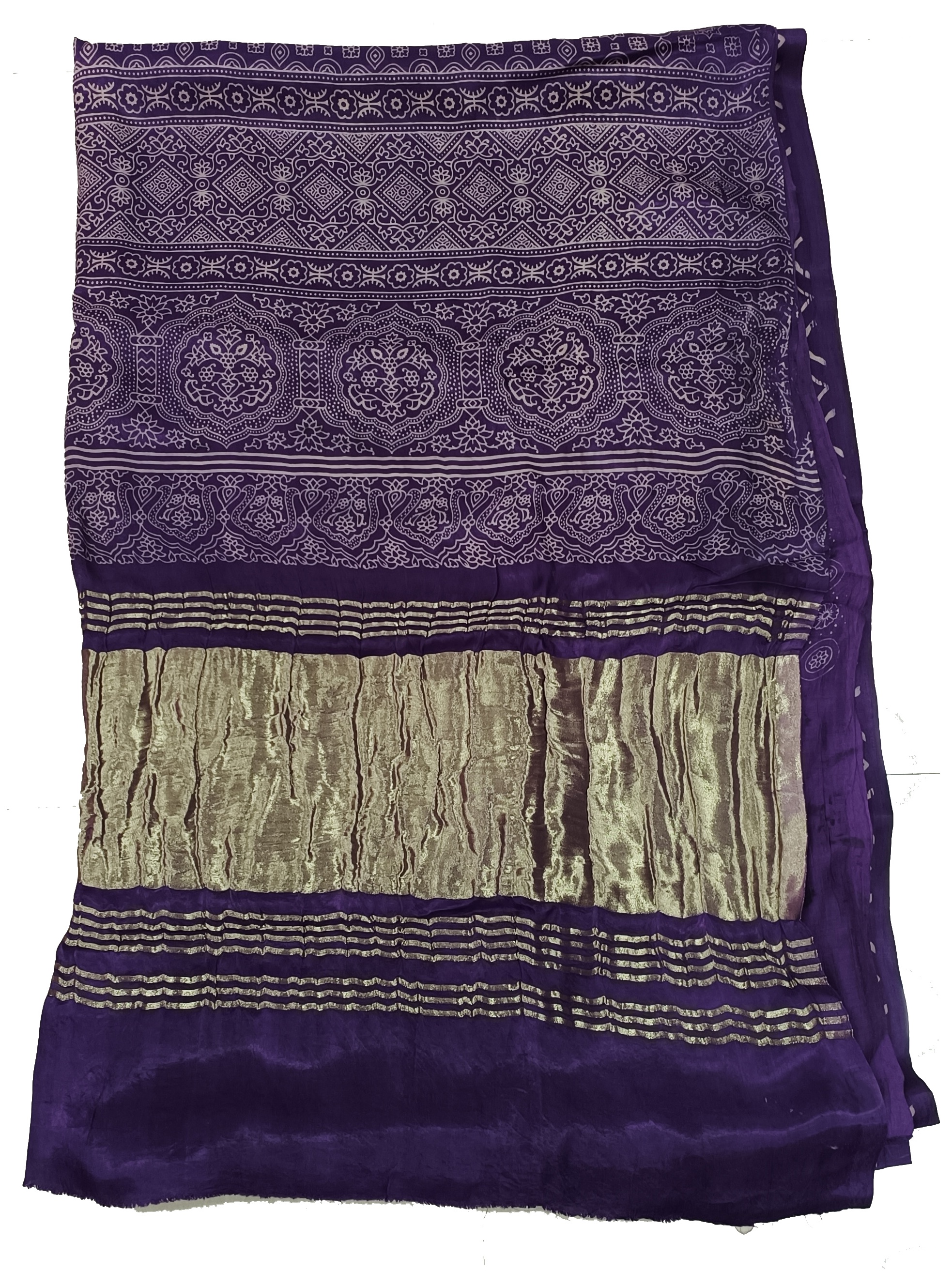Lariya Print Blue Modal Silk Saree - AHVAN Handicrafts