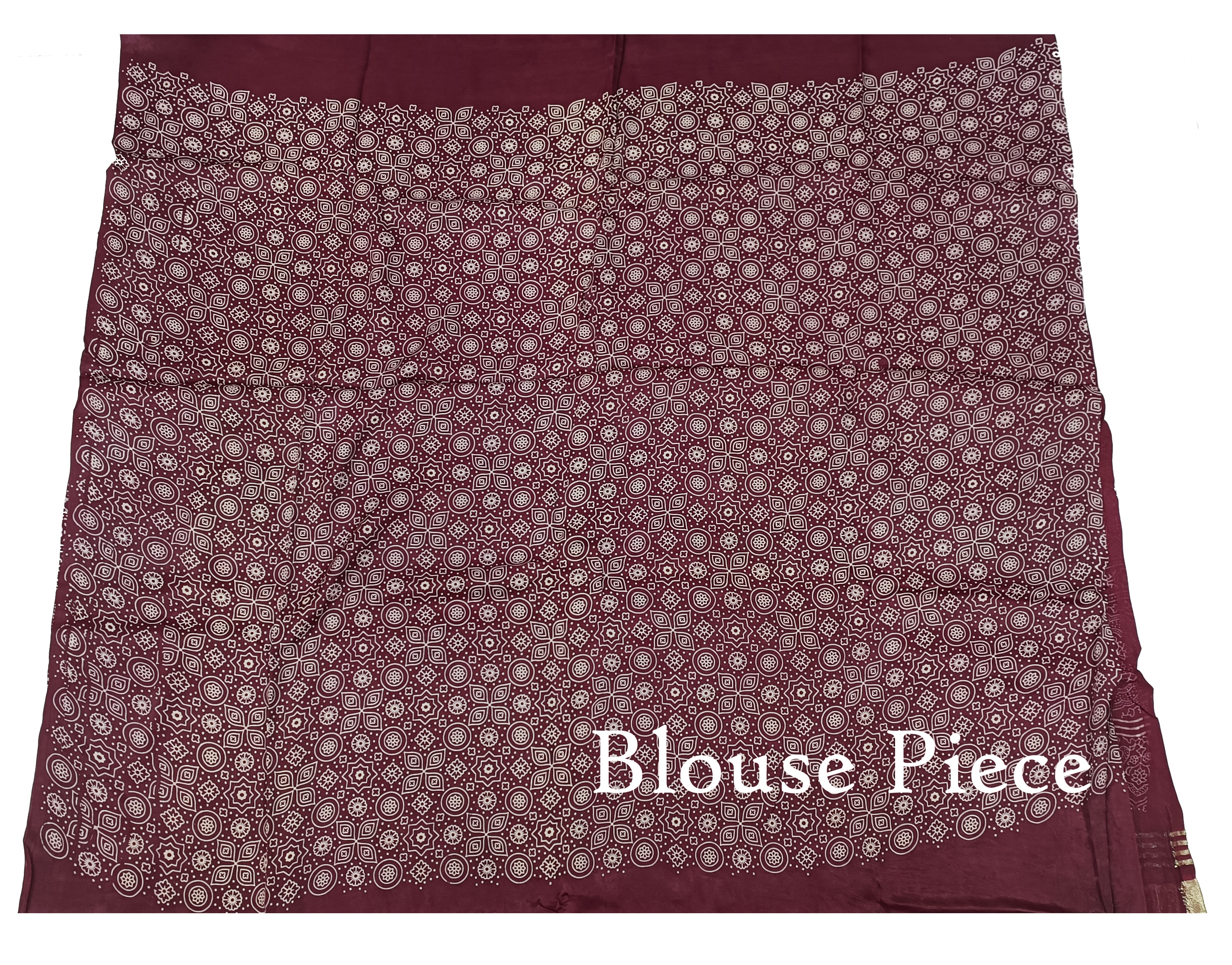 Lariya Print Maroon Modal Silk Saree - AHVAN Handicrafts