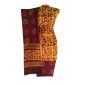 Batik Dress Handloom Cotton Material for Women : Orange & Maroon | BDM875