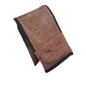 Mashru Silk Dupatta Handloom Material for Women : Brown | DU1