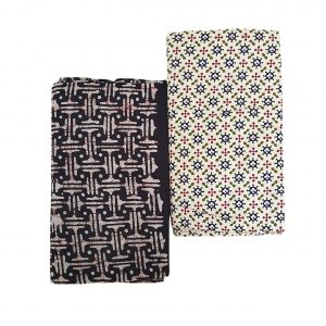 Lungi for Men Cotton Wax Batik Handloom : White & Brown | Set of 2 | L42