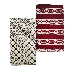 Lungi for Men Cotton Wax Batik Handloom : White & Brown | Set of 2 | L43