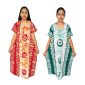 Batik Nighty Handloom Cotton for Women : Orange & Green | 2 Set | MX58